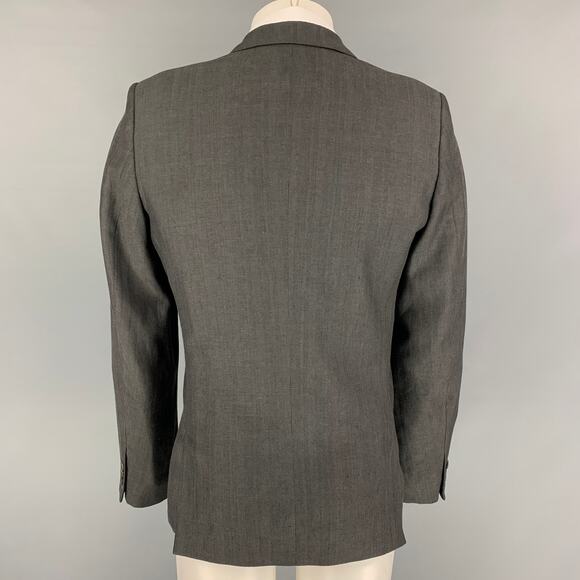 CALVIN KLEIN COLLECTION Size 38 Charcoal Wool Linen Sport Coat - Picture 3 of 6